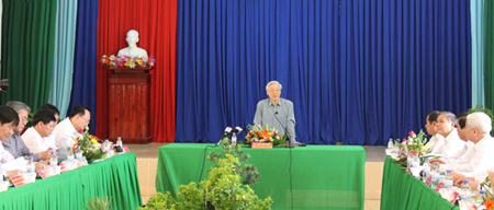 เลขาธิการใหญ่พรรคNguyễn Phú Trọng ลงพื้นที่จังหวัด Bình Phước